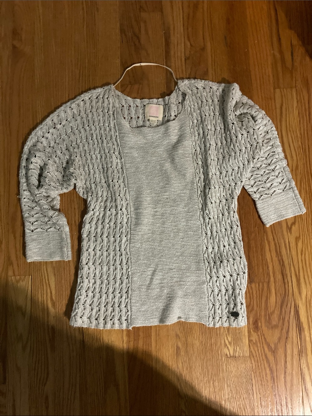 Quiksilver Light Gray Open Knit Cardigan Sweater